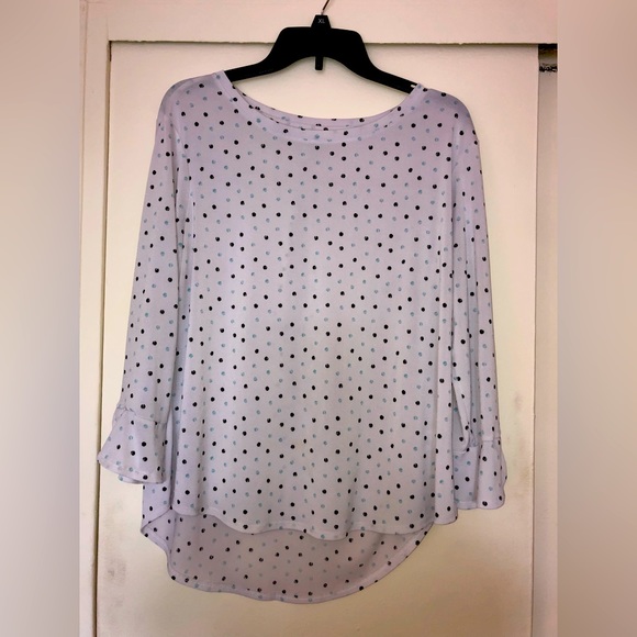 Elle Tops - White Polka Dots Long Sleeve Elle Women’s Blouse